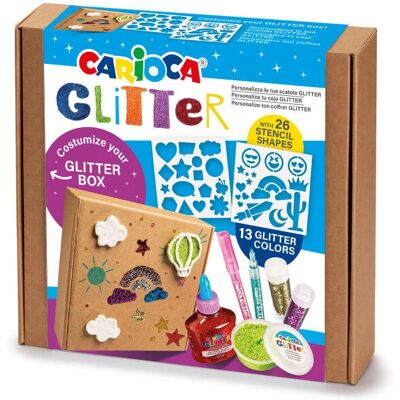 Set di Glitter Carioca - Personalizza con Stencil e 39 Pezzi Set di Glitter Carioca - Personalizza con Stencil e 39 Pezzi