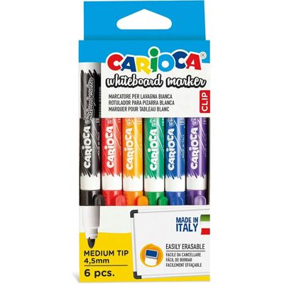 Marqueurs pour Tableau Blanc Carioca - Pack de 6 - Encre à Séchage Rapide - Publicité Marqueurs pour Tableau Blanc Carioca - Pack de 6 - Encre à Séchage Rapide - Publicité