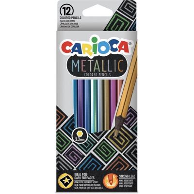 Carioca 43164 Lápis de cor - Metálico, 12 peças, Hexagonal - Lápis de cor Carioca 43164 Lápis de cor - Metálico, 12 peças, Hexagonal - Lápis de cor
