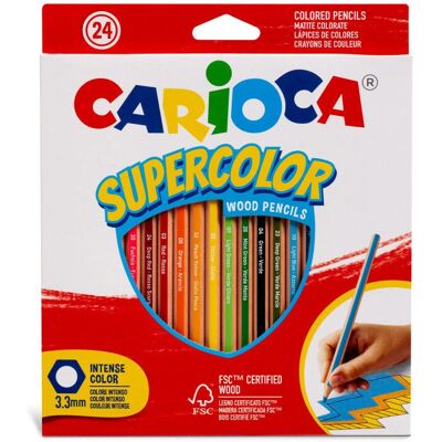 Crayons de Couleur Carioca Supercolor 24 pcs Crayons de Couleur Carioca Supercolor 24 pcs