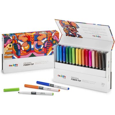 Marqueur Prisma Carioca Plus - 30 Couleurs, Double Pointe, Boîte de Rangement Marqueur Prisma Carioca Plus - 30 Couleurs, Double Pointe, Boîte de Rangement