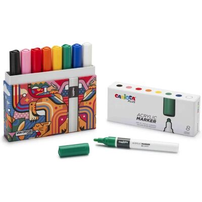 Marcatori Acrilici Carioca Plus - 8 pezzi - Materiali artistici Marcatori Acrilici Carioca Plus - 8 pezzi - Materiali artistici