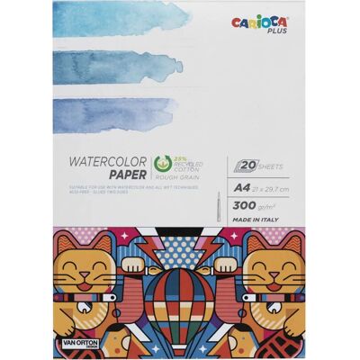 Carioca Plus Aquarellblock - 300g, A4, 20 Seiten Carioca Plus Aquarellblock - 300g, A4, 20 Seiten