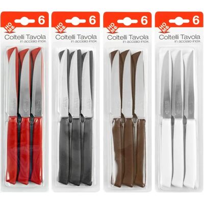 Ensemble de 6 couteaux en acier inoxydable - Poignée blanche - Lame 11cm - Couteaux de cuisine Ensemble de 6 couteaux en acier inoxydable - Poignée blanche - Lame 11cm - Couteaux de cuisine