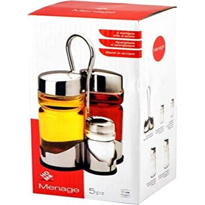 Home CFADDA 4-delad glas- och rostfritt stål oljekannan-set Home CFADDA 4-delad glas- och rostfritt stål oljekannan-set