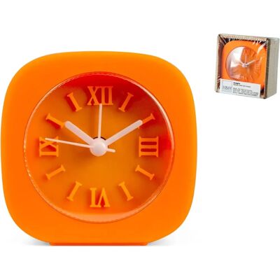 H&H Kwadratowy zegar z gumy - 8 cm - Pomarańczowy H&H Kwadratowy zegar z gumy - 8 cm - Pomarańczowy