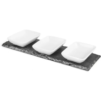 Altri Brand - Aperitivo Set - Pizarra - 3 tazas rectangulares - Juego de servicio Altri Brand - Aperitivo Set - Pizarra - 3 tazas rectangulares - Juego de servicio