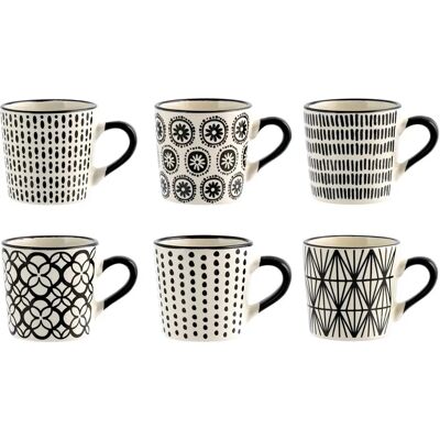 H&H - Set di 6 Tazze da Caffè in Stoneware - 90cc H&H - Set di 6 Tazze da Caffè in Stoneware - 90cc