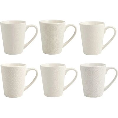 Ensemble de 6 mugs H&H en pierre - Set de tasses - Publicité Ensemble de 6 mugs H&H en pierre - Set de tasses - Publicité