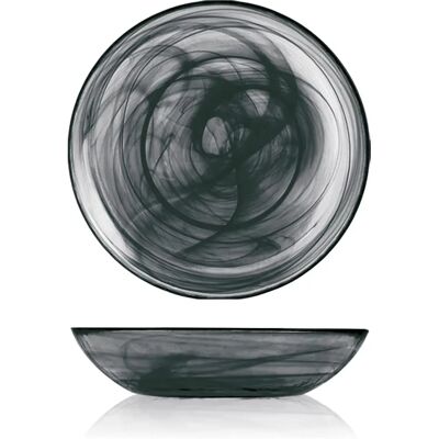 H&H Zwarte glazen borden - Set van 6 H&H Zwarte glazen borden - Set van 6