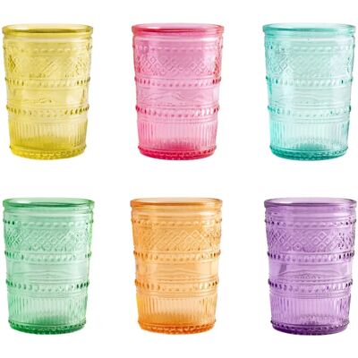 Conjunto de 6 vasos de agua Paloma multicolor - H & H Lifestyle Conjunto de 6 vasos de agua Paloma multicolor - H & H Lifestyle