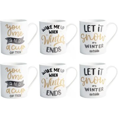 Home 7134700 Set Tazze in Porcellana Decorazione Invernale Home 7134700 Set Tazze in Porcellana Decorazione Invernale