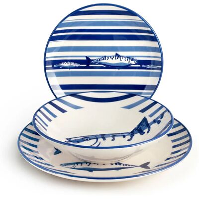 H&H 1493100 18-delig Servies in Steengoed Multicolor H&H 1493100 18-delig Servies in Steengoed Multicolor