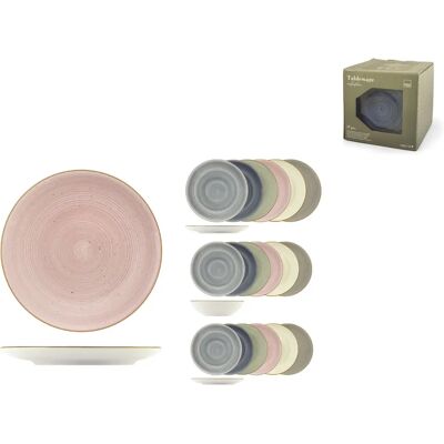 H&H - 1549600 - Meerkleurig - Steengoed - Servieset H&H - 1549600 - Meerkleurig - Steengoed - Servieset