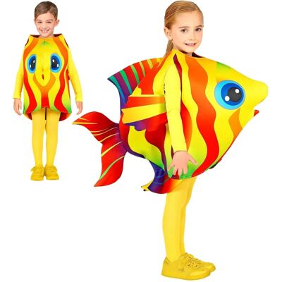 Disfraz de pez tropical para niños - niños 116/128 multicolor Disfraz de pez tropical para niños - niños 116/128 multicolor