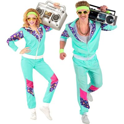 Survêtement 80s de My Other Me - Unisexe, vert menthe, polyester, rétro Survêtement 80s de My Other Me - Unisexe, vert menthe, polyester, rétro