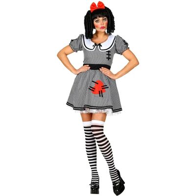 Widmann XS Black-White Scary Doll Costume - Halloween & Carnival Widmann XS Black-White Scary Doll Costume - Halloween & Carnival