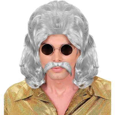 Perücke Disco des Années 70 de Widmann avec Moustache - Accessoire pour Hommes Perücke Disco des Années 70 de Widmann avec Moustache - Accessoire pour Hommes