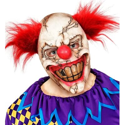 Widmann Killer Clown Half Face Mask with Hair - Mask Widmann Killer Clown Half Face Mask with Hair - Mask