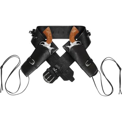 Widmann Falsk Leather Cowboy Vyö - Kaksinkertainen holster - Western-tyyli Widmann Falsk Leather Cowboy Vyö - Kaksinkertainen holster - Western-tyyli