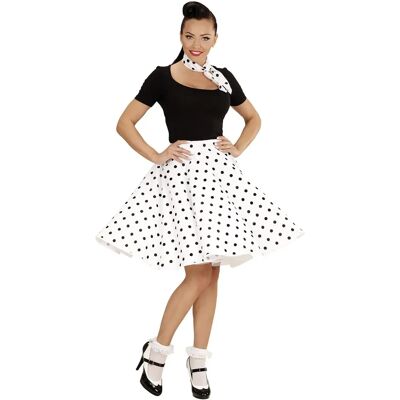 My Other Me White Polka Dot Skirt and Scarf - 50s Vintage Costume My Other Me White Polka Dot Skirt and Scarf - 50s Vintage Costume