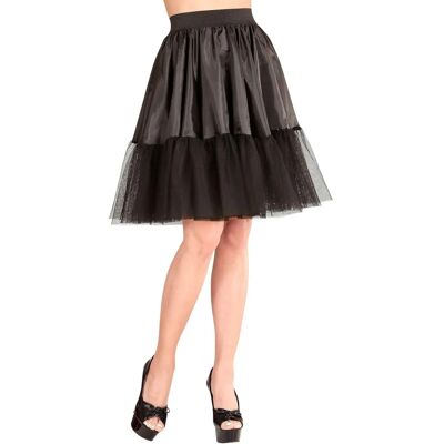Widmann Schwarzer Satin-Tüll Petticoat - Petticoat für Erwachsene Widmann Schwarzer Satin-Tüll Petticoat - Petticoat für Erwachsene