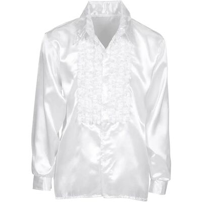 e-Carnavalskleding.nl White Satin Ruffle Blouse - Costume Accessory e-Carnavalskleding.nl White Satin Ruffle Blouse - Costume Accessory