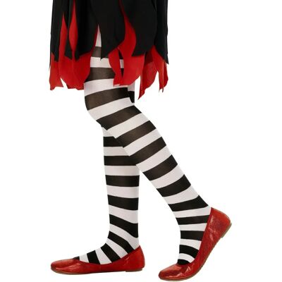 Collants à Rayures Blanc et Noir pour Filles - Accessoire de Costume Enfant Collants à Rayures Blanc et Noir pour Filles - Accessoire de Costume Enfant