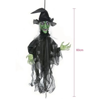 JADEO Halloween Talking Witch Decoration - Size 60cm JADEO Halloween Talking Witch Decoration - Size 60cm
