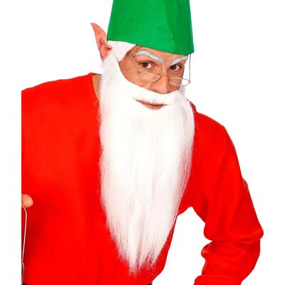 Lång vit skägg med mustasch - Trollkostymtillbehör Lång vit skägg med mustasch - Trollkostymtillbehör