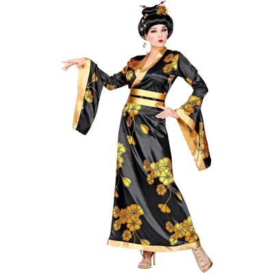 e-Carnavalskleding.nl Golden Geisha Dress with Flowers - Costume e-Carnavalskleding.nl Golden Geisha Dress with Flowers - Costume