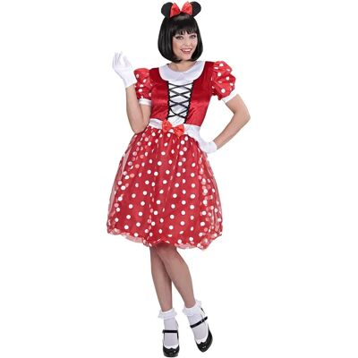 Costume Minnie Mouse Vestito Rosso/Bianco Orecchie - Costume Costume Minnie Mouse Vestito Rosso/Bianco Orecchie - Costume