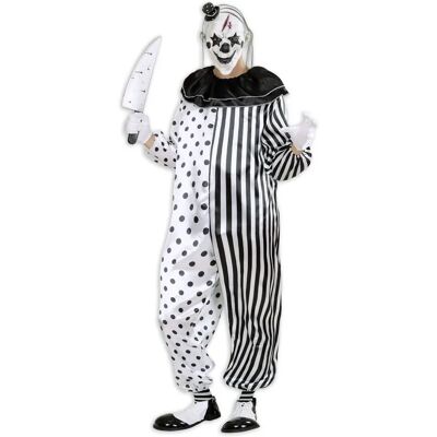 Costume de clown tueur Widmann - Combinaison intégrale, Tailles S-XL Costume de clown tueur Widmann - Combinaison intégrale, Tailles S-XL