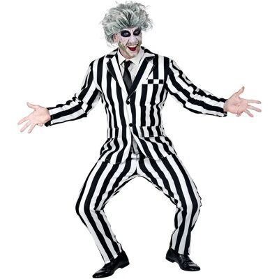 Finidi Luxe Black-White Striped Suit and Tie - Suit Finidi Luxe Black-White Striped Suit and Tie - Suit