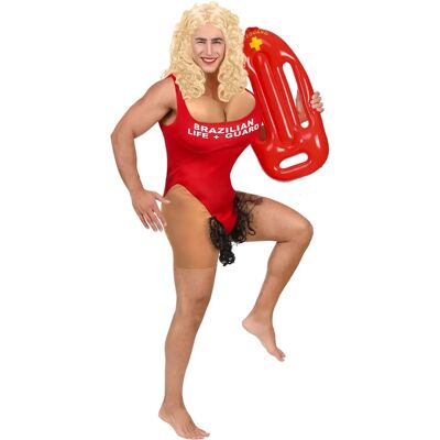 Widmann Brazilian Lifeguard Costume for Men Red XL - Costumes Widmann Brazilian Lifeguard Costume for Men Red XL - Costumes