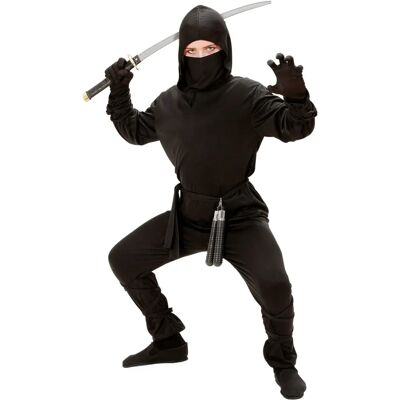 Widmann Ninja Kostüm - Schwarz, Modell 116, Kinder Widmann Ninja Kostüm - Schwarz, Modell 116, Kinder