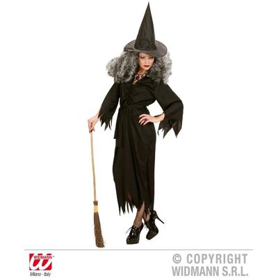 WIDMANN Model 02653 Black Witch Costume - Dress, Hat & Belt WIDMANN Model 02653 Black Witch Costume - Dress, Hat & Belt