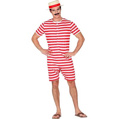 Traje de baño retro rojo de los años 50 para hombres de Widmann Traje de baño retro rojo de los años 50 para hombres de Widmann
