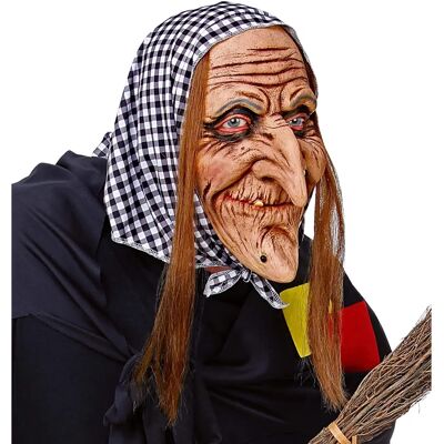 Masque de sorcière Widmann avec cheveux et foulard - Costume de sorcière - Publicité Masque de sorcière Widmann avec cheveux et foulard - Costume de sorcière - Publicité