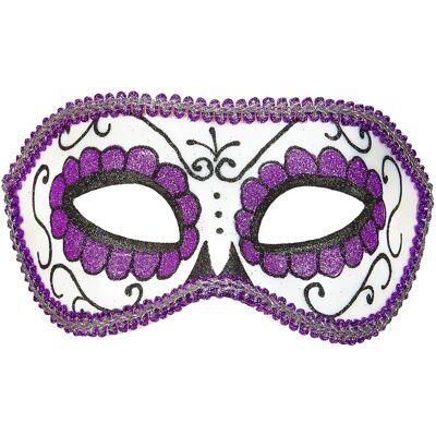 Finidi Luxe Masque pour les Yeux Mexicain - Unisexe, Paillettes, Violet & Noir Finidi Luxe Masque pour les Yeux Mexicain - Unisexe, Paillettes, Violet & Noir