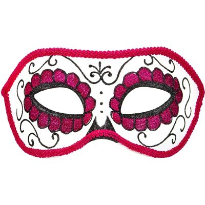 Marque Modèle Masque Mexicain Pailleté Rose - Accessoire de Costume Marque Modèle Masque Mexicain Pailleté Rose - Accessoire de Costume