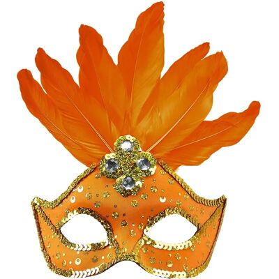 Widmann Mask Orange Feathered Wolf - Carnival Accessory Widmann Mask Orange Feathered Wolf - Carnival Accessory