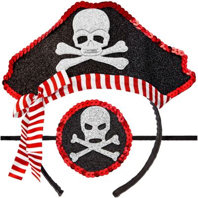 Widmann Mini Sombrero de Pirata con Parche en el Ojo - Disfraz Widmann Mini Sombrero de Pirata con Parche en el Ojo - Disfraz