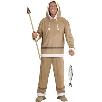 George Eskimo Costume - Men's Beige Fur Hoodie Set - Costume George Eskimo Costume - Men's Beige Fur Hoodie Set - Costume