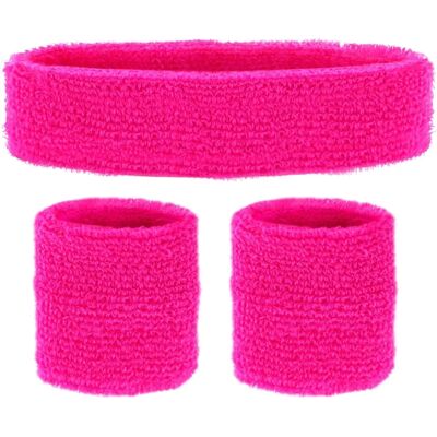 Conjunto de acessórios esportivos rosa neon - Unissex Conjunto de acessórios esportivos rosa neon - Unissex