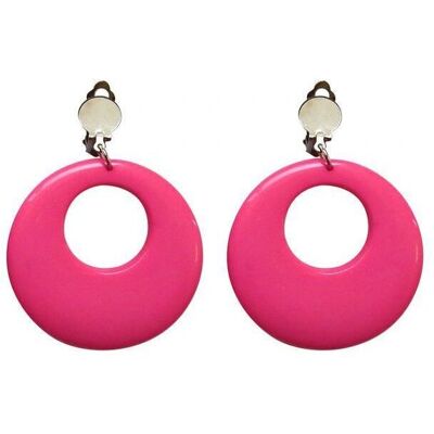 Brincos rosa neon WIDMANN 05839 - Argolas circulares - Bijuteria da moda Brincos rosa neon WIDMANN 05839 - Argolas circulares - Bijuteria da moda