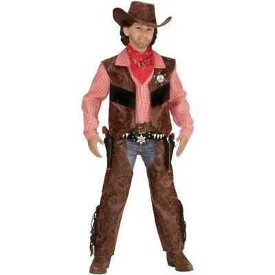 Robusztus gyerek cowboy jelmez chaps-szel - 128cm Robusztus gyerek cowboy jelmez chaps-szel - 128cm