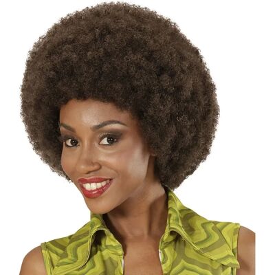 Widmann Afro brązowa peruka uniseks - Regulowana i do mycia Widmann Afro brązowa peruka uniseks - Regulowana i do mycia