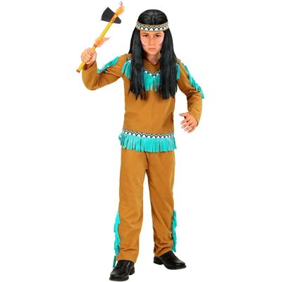 Costume per bambini beige con frange turchese - e-Carnavalskleding.nl Costume per bambini beige con frange turchese - e-Carnavalskleding.nl