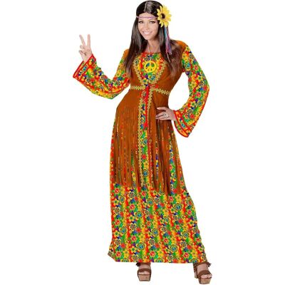 Widmann SRL Lange hippie jurk met franjes - Hippie kostuum Widmann SRL Lange hippie jurk met franjes - Hippie kostuum